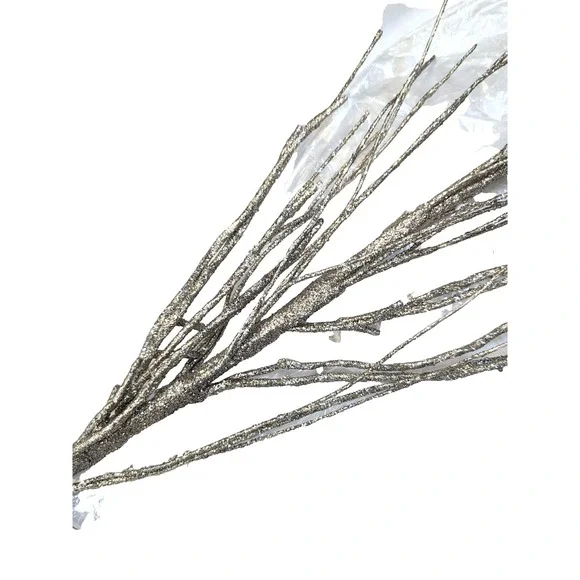 Restoration Hardware Lighted Glitter Champagne Gold Flexible Branches 48" - New - Picture 5 of 9